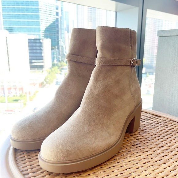 Anne Klein Fenix Suede Chunky Platform Y2K Tall Ankle Boot Block Heel Size 9.5 - Picture 6 of 6